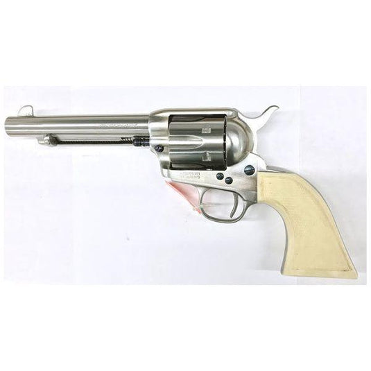 Taylor/Uberti 1873 SA Cattleman White Finish Ivory Checkered Grip 45 Colt 5.5" Barrel Revolver - Buy A Gun