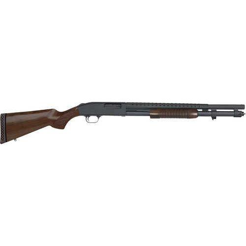 Mossberg 590 Retrograde 12 gauge Shotgun 20.75 in barrel 3 chamber 6 rd capacity checkered walnut finish