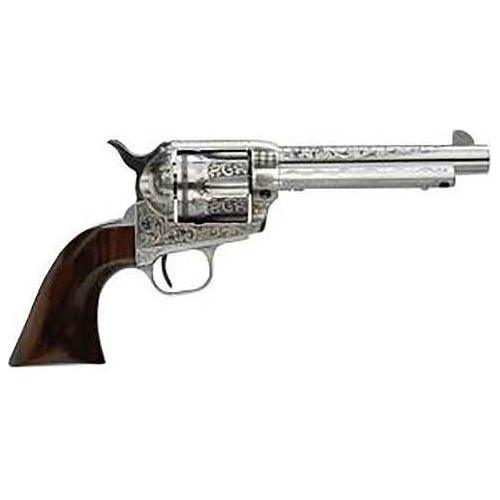 Taylors and Company Cattleman 45 Colt revolver, 4.75 in barrel, 6 rd capacity, White Heat Treated Steel, Walnut Wood finish - Buy A Gun