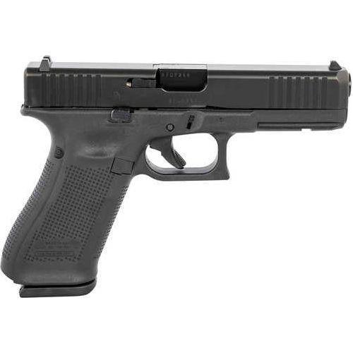 Glock G17 Gen5 Semi-Auto Pistol 9mm Luger 4.49" Barrel 1-17Rd Mag Black Steel with Front Serrations Rough Texture Interchangeable Backstraps Polymer Finish - Buy A Gun