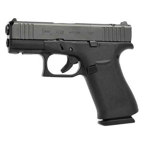 Glock 43X Subcompact 9mm Luger pistol, 3.39 in barrel, 10 rd capacity, black polymer finish - Buy A Gun