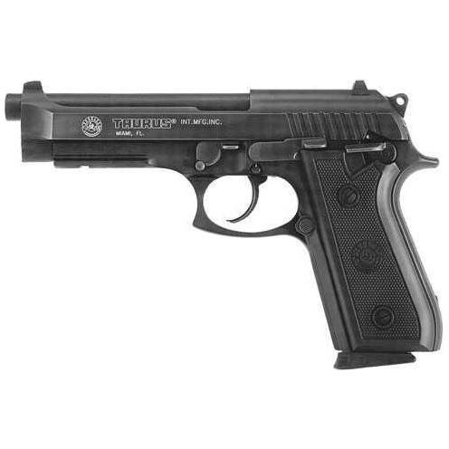 Taurus PT92 Pistol 17+1 Rounds 9mm Luger 5" Barrel Fixed Sights Blued With Rubber Grips and Rail 192015117 - Buy A Gun