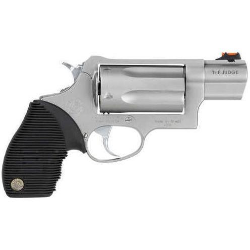 Taurus Judge Public Defender Revolver 410 Gauge / 45 Colt Compact Stainless Steel 2.5" Barrel With Fiber Optic Sight 2441039TC - Buy A Gun