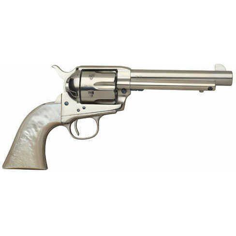 Taylors and Company 1873 Cattleman Nickel Single 45 Colt 4.75" Barrel 6 Round Mother of Pearl Grip Finish - Buy A Gun