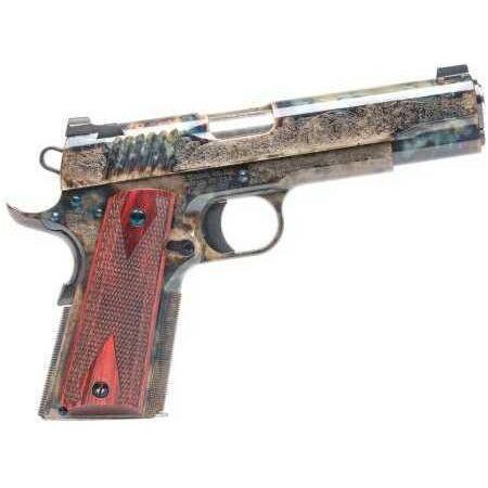 Standard Manufacturing 1911 Pistol 45 ACP 5" Barrel 7 Round Case Colored Engraved With Rosewood Grip Semi Automatic - Buy A Gun