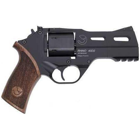 Chiappa Rhino Revolver 357 Magnum 4" Barrel 6 Round Black Finish Alloy Fixed Fiber Optic Front Adjustable Rear Sights Single Action Pistol CA Compliant - Buy A Gun