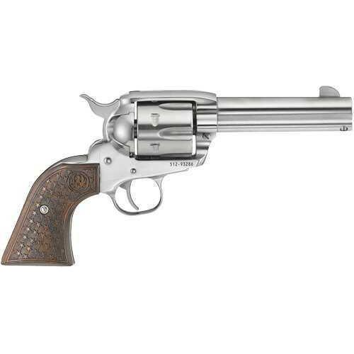 Revolver Ruger Vaquero 357 Magnum 4-5/8" Barrel Stainless Steel Fixed Sight Wood Grip Short Spur Talo HMR - Buy A Gun