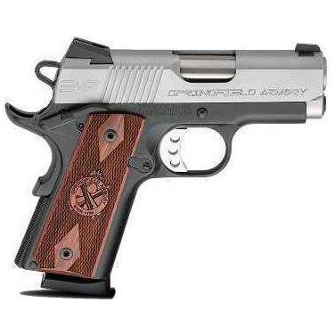 Springfield Armory EMP 1911 9mm Luger Semi Auto Pistol 3" Match Grade Barrel 9 Rounds Fiber Optic Front Sight Wood Grips Stainless/Black - Buy A Gun