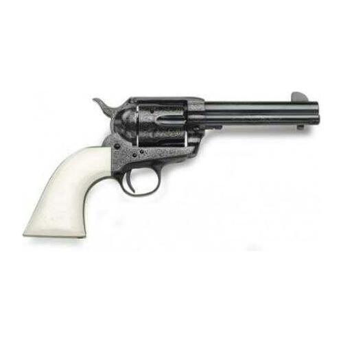 Taylor Pietta 1873 Outlaw Legacy Blued Revolver 45 Colt 4.75" Barrel With Laser Engraveing and Pvc White Grip - Buy A Gun