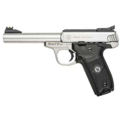 Smith & Wesson SW22 Victory Pistol 22 LR 5.5" Barrel Stainless Steel Adjusatble Fiber Optic Sights 10 Round - Buy A Gun