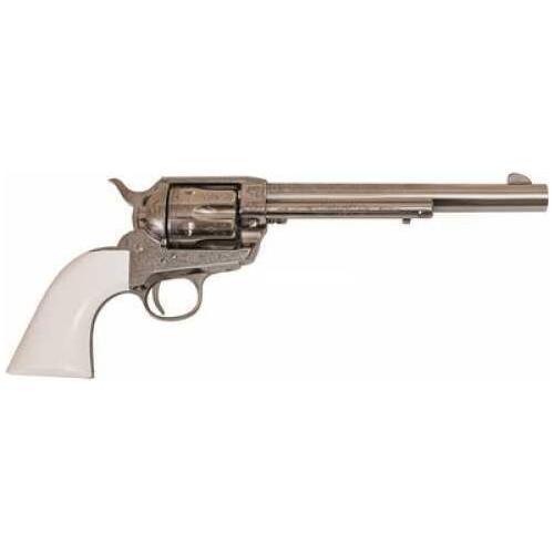 Cimarron Firearms Laser Engraved Frontier 45 Colt 7 1/2" 6 Rounds Poly Ivory Grip Revolver - Buy A Gun