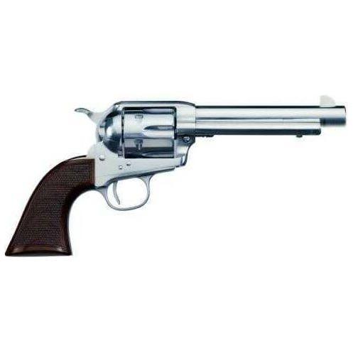 Uberti Cattleman 1873 SA Revolver Nickel Checkered Walnut Grip .357 Magum 5.5