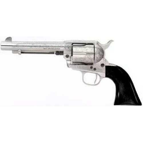 Taylor/Uberti 1873 SA Cattleman 45 Colt White Finish Full Coverage Engraved With Black Polymer Grip 5.5