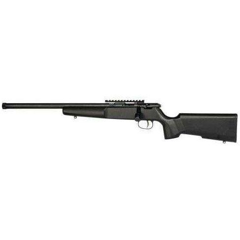 Savage Rascal Target XP Bolt Action Rimfire Rifle .22 LR 16.125" Threaded Barrel 1 Round 4x32 Scope and Bipod Black Wood Stock Blued