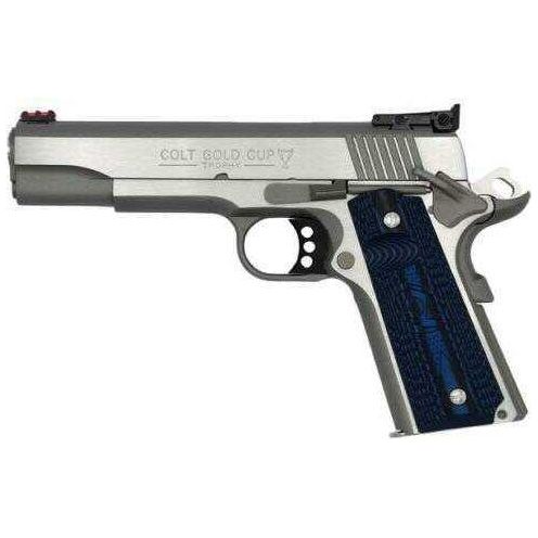 Colt Gold Cup Lite Semi Automatic Pistol 38 Super 5" Barrel 8 Round Blue G10 Checkered With Scallop Grip Top Stainless Slide - Buy A Gun