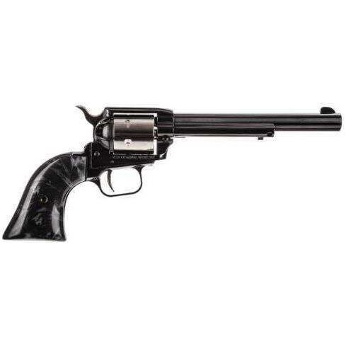 Heritage Rough Rider .22 LR Single Action Rimfire Revolver 6.5" Barrel 6 Rounds Synthetic Black Pearl Grips Two Tone Stainless/Black Finish - Buy A Gun