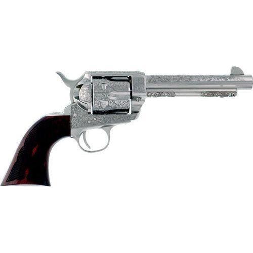 Cimarron Buffalo Bill Cody Revolver .45 Long Colt 5.5" Barrel 6 Round Engraved Nickel Finish - Buy A Gun