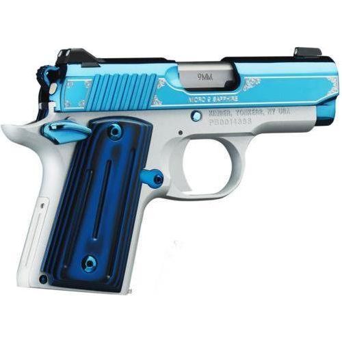 Kimber 9mm Micro 9 Sapphire 3.15" Barrel 6+1 Capacity Satin Silver/pvc Brite Blue Finish G10 Grips - Buy A Gun