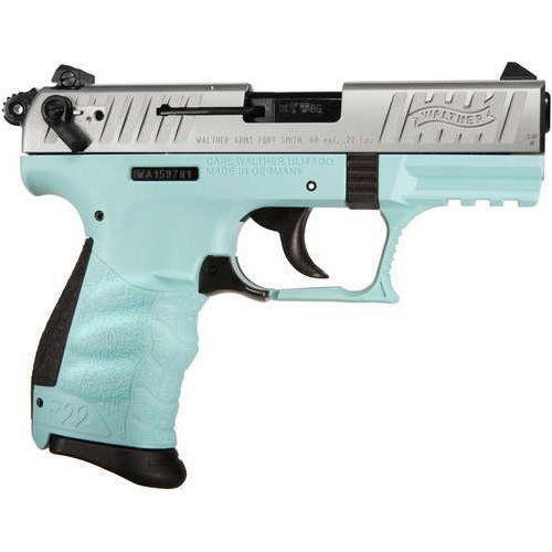 Walther Arms P22 Q Semi Automatic Pistol 22 Long Rifle 3.42" Barrel 10 Round Black/Angel Blue - Buy A Gun