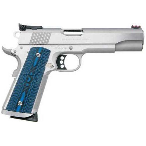 Colt Semi-Auto Pistol Gold Cup Trophy 38 Super 5" Barrel 9+1 Blue/Black G10 Checkered Grip Stainless Steel Frame Slide - Buy A Gun