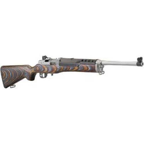 Talo Ruger Mini 14 Rifle 223 Rem Stainless Steel Finish With Brown Black Chevron Laminate Stock