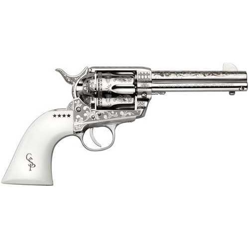 Cimarron George Patton V2 Revolver 45 Colt Pre War 4.75" Barrel Nickel Finish Engraved - Buy A Gun