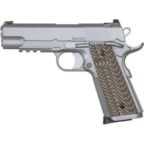 Dan Wesson Specialist Commander Semi Automatic Pistol 45 ACP 4.25" Barrel 8 Round Stainless Steel Black/Brown G10 Grip - Buy A Gun