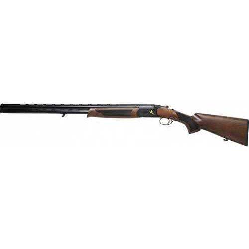 Iver Johnson 600 Over/Under Shotgun 12 Gauge with 3-inch chamber, 28-inch vent rib barrel, black frame, and ejectors. Classic wood stock and ergonomic design for precision shooting.