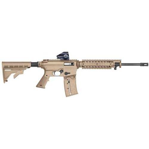 Mossberg 715T Rifle 22 LR 25 Round 16.25" Barrel Flat Dark Earth, Matte Blued Holographic Green Dot