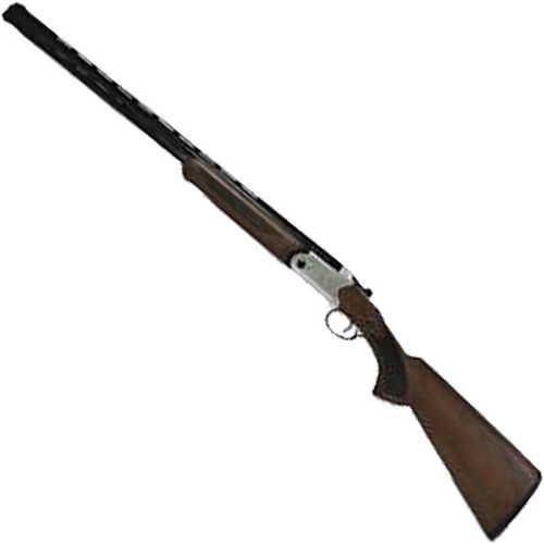 ATI Crusader Field .410 Bore O/U Break Action Shotgun with 26-inch vent rib barrels, 3-inch chambers, and a 2-round capacity. Features a walnut stock with a silver/blued finish.