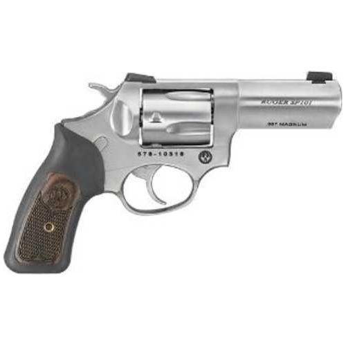 Ruger SP101 Revolver 357 Magnum 3" Barrel Black Rubber Grips Engraved Wood Satin Stainless Finish - Buy A Gun