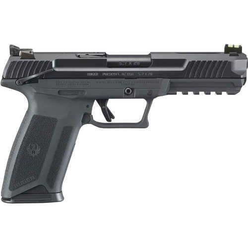 Ruger-57 Pistol 5.7x28 mm 4.9" Barrel 10+1 Rounds Black Finish Fiber Optic Front Sight 16402 - Buy A Gun