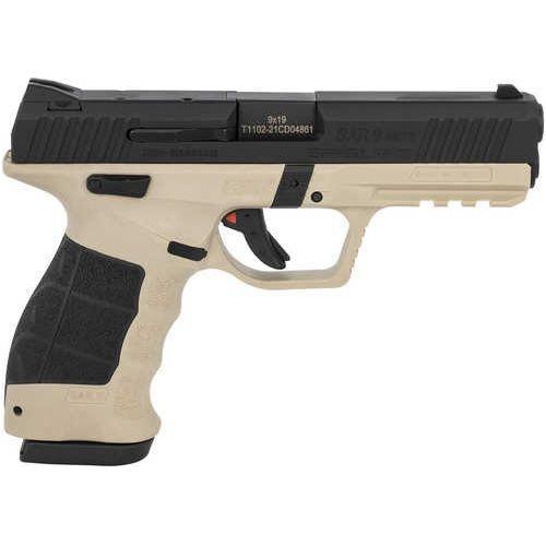 Sar SAR9 Mete Safari Pistol 9mm 4.50" Barrel 17 Round Tan Frame Black Steel Slide - Buy A Gun