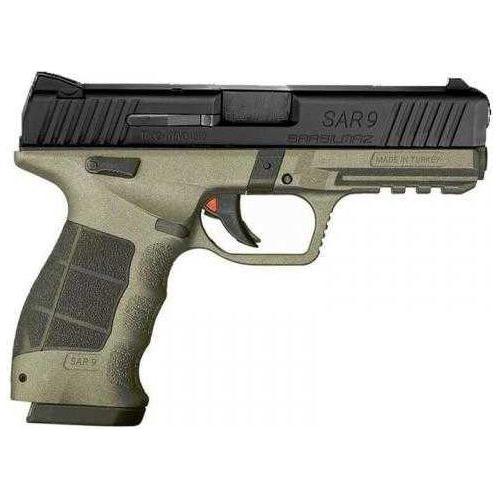 Sar SAR9 Pistol 9mm 4.50" Barrel 17 Round OD Green Frame Black Steel Slide - Buy A Gun