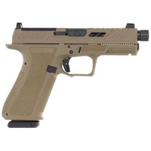 Shadow Systems XR920 Elite Semi-Auto Pistol 9mm Luger 4" Fluted Threaded Black Barrel (2)-17Rd Mag Fixed Sights Flat Dark Earth Polymer Finish - Buy A Gun