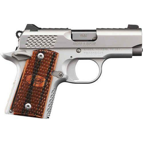 Kimber Micro 9 Raptor Semi-Auto Pistol 9mm Luger 3.15" Stainless Steel Barrel (1)-6Rd Mag Fixed Low Profile 3-Dot Tritium Night Sights Zebrawood Grips Finish - Buy A Gun