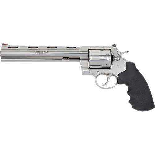 Colt Anaconda 44 Mag 6 Shot 8" Barrel Overall Semi-Bright Stainless Steel Finish with Black Hogue Rubber Grip - Buy A Gun