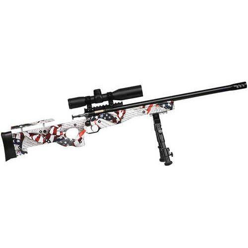 Crickett Youth Precision Complete Package Bolt Action Rimfire Rifle 22 LR 16.13" Barrel 1Rd Capacity Blued American Flag & Amendment Finish