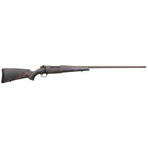 Weatherby MKV Backcountry 2.0 Bolt Action Rifle 6.5-300 Magnum 26" Barrel (1)-3Rd Peak 44 Blacktooth Carbon Fiber With Dark Green And Brown Sponge Pattern Accents Stock Patriot Cerakote Finish