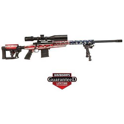 Howa M1500 Bolt Action APC American Flag Rifle RWB 6.5 Creedmoor 24" Carbon Threaded Barrel (1)-10Rd Mag Fully Adjustable Stock 4-16X50 30 MM Nikko Stirling Scope Included Flag/Black Finish