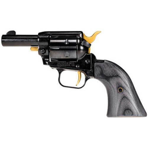 Heritage Barkeep Singe Action Revolver .22 Long Rifle 2.68" Barrel 6Rd Capacity Gold Accents Fixed Sights Laminate Grips Cylinder Only Includes EjectoPin with Wooden Handle Black Oxide Finish - Buy A Gun