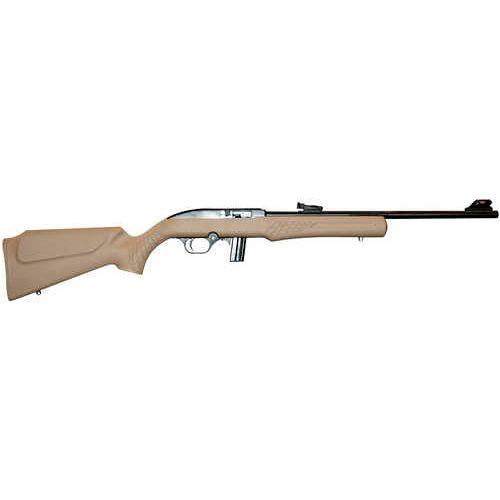 Rossi RS22 Full Size Semi-Auto Rimfire Rifle .22 Long 18" Matte Black Barrel (1)-10Rd Magazine Fiber Optic Front & Rear Sights Right Hand Tan Monte Carlo Synthetic Stock Finish