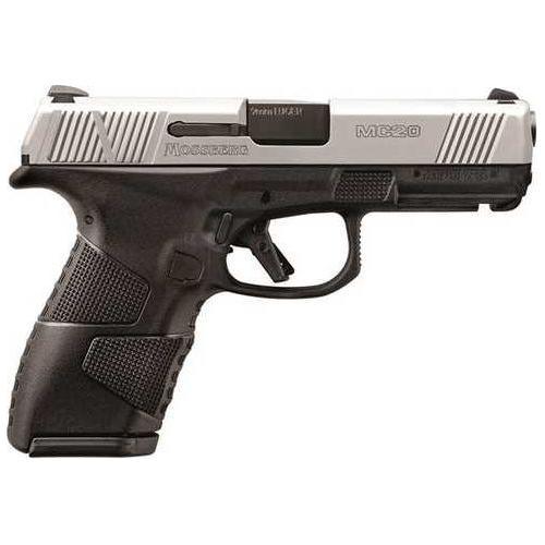 Mossberg MC-2c Semi-Auto Pistol 9mm Luger 3.9" Barrel (2)-10Rd Magazines White 3-Dot Adjustable Sights Black Polymer Grips Matte Stainless Steel Finish - Buy A Gun