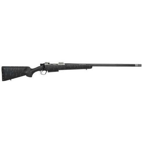 Christensen Arms Summit Ti Bolt Action Rifle 7mm Remington Magnum 26" Carbon Fiber Wrapped Stainless Steel Barrel 3Rd Capacity No Sights Black With Grey Webbing Sporter Synthetic Stock Finish