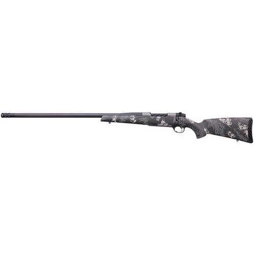 Weatherby Mark V Backcountry 2.0 Ti Carbon Left Hand Bolt Action Rifle 6.5-300 Magnum 26" Fiber Barrel (1)-3Rd Magazine Peak 44 Blacktooth Stock With Grey And White Sponge Pattern Accents Graphite Finish