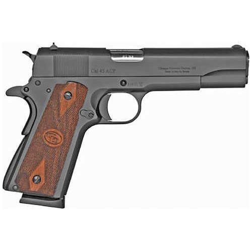 Charles Daly 1911 Field Grade Semi-Auto Pistol .45 ACP 5" Barrel (2)-8Rd Magazines Blade Front & Dovetail Rear Sights Right Hand Diamond Checkered Walnut Grips Black Steel Finish - Buy A Gun