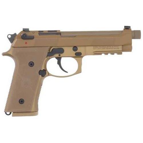 Beretta M9A4 Semi-Auto Pistol 9mm Luger 5.2" Threaded Barrel (3)-15Rd Magazine Tritium Front & Rear Night Sights Right Hand Flat Dark Earth Polymer Finish - Buy A Gun