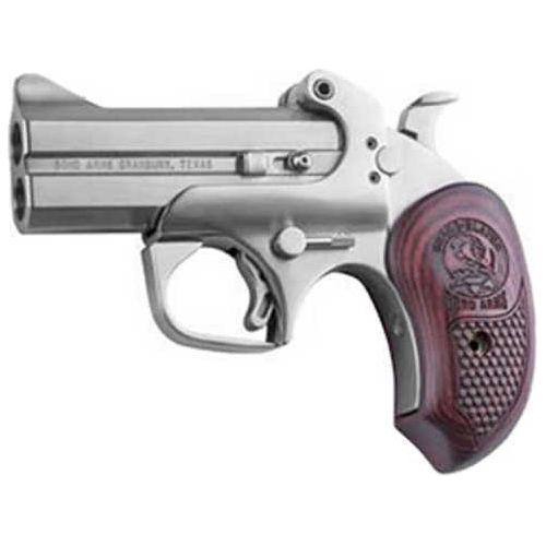 Bond Arms Snake Slayer Derringer .410 Gauge/.45 Long Range 3.5" Barrel 2Rd Capacity Fixed Sights Trigger Guard Rosewood Grips Silver Stainless Steel Finish - Buy A Gun