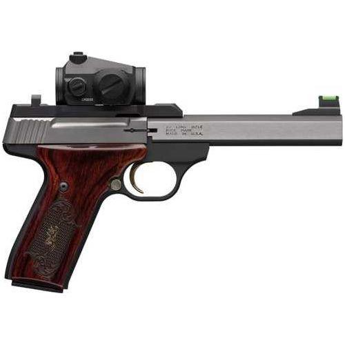 Browning Buck Mark Medallion Semi-Auto Pistol .22 Long Rifle 5.5" Slab Side Barrel (1)-10Rd Magazine TruGlo Fiber Optic Front & Blade Rear Sights Vortex Crossfire Red Dot Included Laminated Rosewood Colored Grips Matte Blued Finish - Buy A Gun