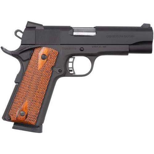 Cimarron 1911 One Ranger Semi-Auto Pistol .45 Auto 4.25" Barrel (1)-8Rd Single Stack Magazine Fixed Front & Dovtail Rear Sights "One Riot Ranger" QuoteFrom The LegendaryTexas Rangers Engraved Gun Double Diamoond Checkered Wood Grips Black - Buy A Gun